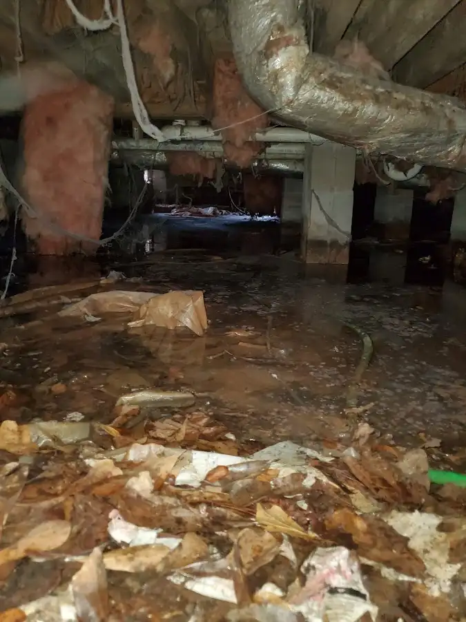 Crawl space flood assessment for Commercial Water Damage Restoration in West Vincent