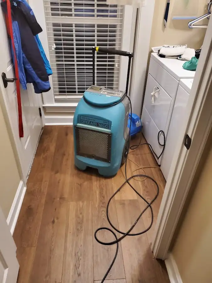 Commercial dehumidifier deployed for Flood Damage Cleanup in West Vincent
